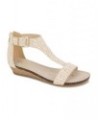 Women's Great Gal Wedge Sandals Off White $43.45 Shoes