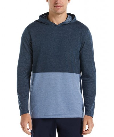 Men's Lightweight Long Sleeve Colorblocked Golf Hoodie Blue $19.38 Sweaters