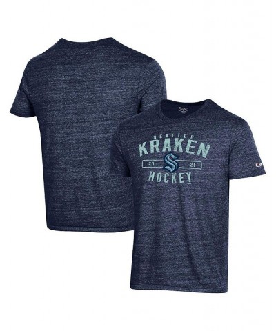Men's Deep Sea Blue Seattle Kraken Team Tri-Blend T-shirt $16.95 T-Shirts