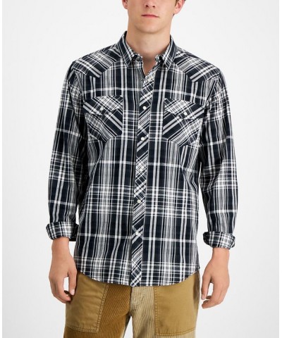 Men's Remington Regular-Fit Plaid Western Shirt Black $11.37 Shirts